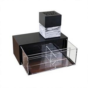 Brûleur à Bakhoor Oud en bois et acrylique avec brûleur à encens de qualité exclusive pour les événements de mariage et la décoration de fêtes - Product Image 1