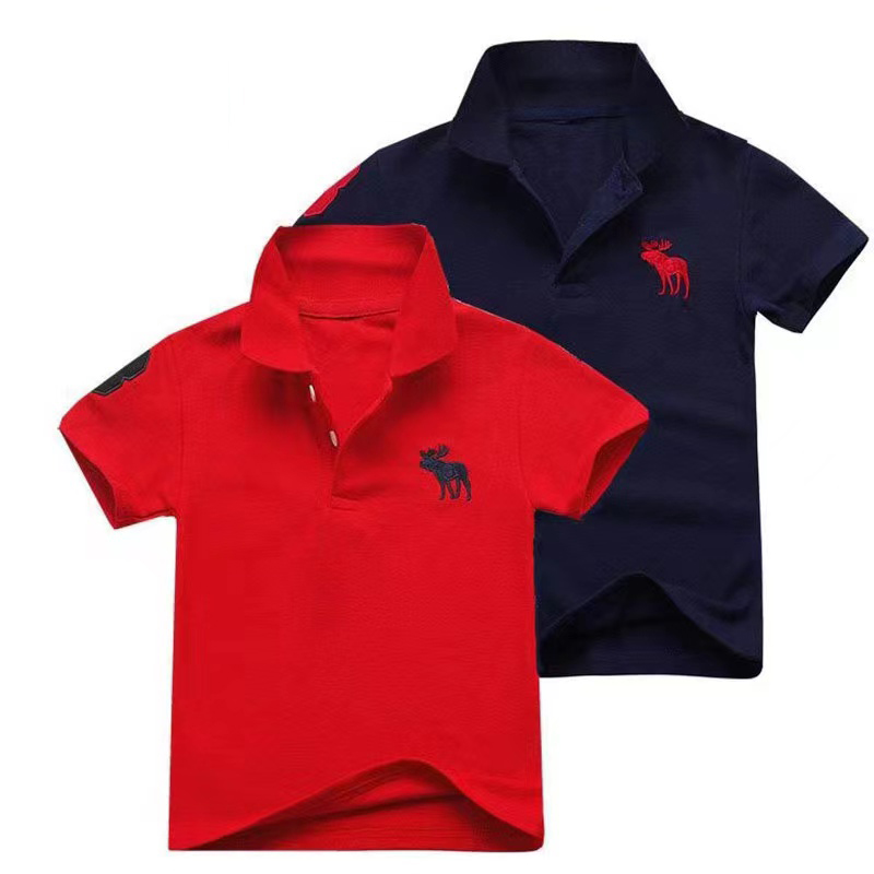 Chemises polo pour garçons enfants 100% coton T-shirt à manches courtes imprimé dessin animé Blouses été 2-8 ans vêtements pour enfants