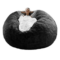 Échantillons gratuits canapé inclinable moderne extra large surdimensionné pliable gros sac haricot chaise avec fourrure lit pouf canapé siège remplissage