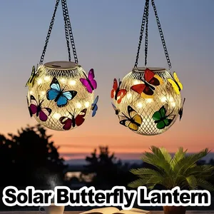 Lanterne <span class=keywords><strong>solaire</strong></span> extérieure en forme de papillon, <span class=keywords><strong>lampe</strong></span> <span class=keywords><strong>LED</strong></span> alimentée par énergie <span class=keywords><strong>solaire</strong></span>, pour jardin, balcon, cour, patio, clôture, allée, porche, décorative - Product Image 1