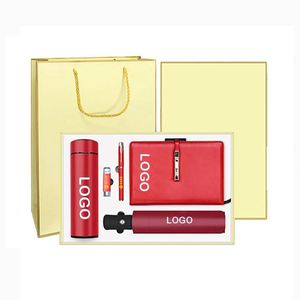 Ensemble cadeau d'entreprise de luxe en cuir PU 2024, carnet annuel et porte-cartes de visite, stylo, kit cadeau d'affaires, promotion - Product Image 1