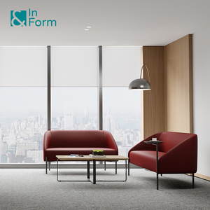 Sofá Italiano Moderno Minimalista de 2 Plazas Tapizado en Tela para Sala de Espera o Recepción de Oficina F910 - Product Image 2
