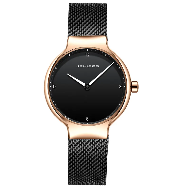Japanische Uhrwerk-Quartz-Edelstahl-Rückseite wasserdichte Dame-Armbanduhr Damen-Herren-Armbanduhr 2021 Leder