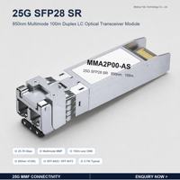 Nouveau module transceiver optique 10Gtek 25G SFP28 25GBASE SR 850nm MMF Duplex LC 100m compatible Mellanox MMA2P00-AS pour centre de données