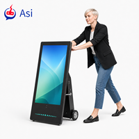 Afficheur numérique mobile extérieur alimenté par batterie, 32, 43, 55 pouces, IP65, 2000 nits, haute luminosité, kiosque d'affichage numérique