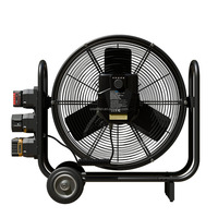 Ventilateur sur pied industriel rechargeable de 20 pouces en métal avec oscillation et 5 vitesses pour usage extérieur, camping-car, hôtel et domestique