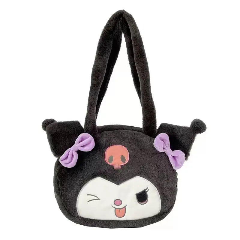 Jaminan kualitas tinggi tas tangan kartun anime Kuromi Melody Kitty tas tangan boneka lembut Kawaii tas untuk tas bahu wanita