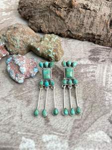 HANDMADE 925 Sterling <b>Silver</b> Kingman Turquoise Drop <b>Earrings</b> for <b>Wedding</b> Party & Gift - Product Image 3