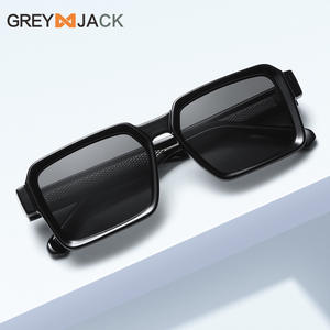 Lunettes de soleil carrées unisexes Grey Jack, monture TR, verres TAC, protection UV400, couleur noire, pour le soleil, les voyages et la mode - Product Image 1