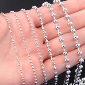 Collier ras du cou en acier inoxydable avec chaîne à billes rondes, accessoires de bijoux pour femmes et hommes, étanche, couleur argent - Product Image 5