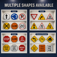 Panneaux de signalisation routière réfléchissants en aluminium personnalisés, petits, ronds, triangulaires, octogonaux, panneaux d'avertissement de sécurité, fabricant en gros OEM