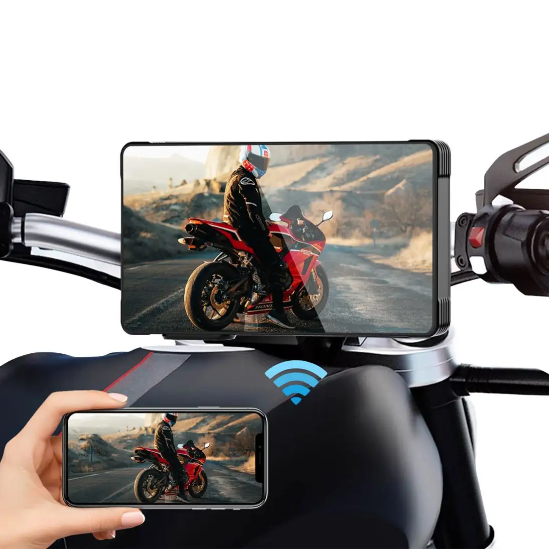 GPS para motocicleta con pantalla Carplay BT de 5 pulgadas, resistente al agua con Android, navegador portátil para moto, sistema GPS para motocicleta Carplay