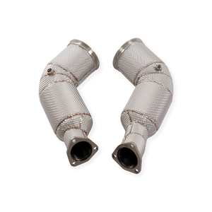 Collecteur d'échappement personnalisé pour Audi RS6 RS7 S8 4.0T C8 D5, tuyau d'échappement performance en acier inoxydable SS304 avec bouclier <span class=keywords><strong>thermique</strong></span>, amélioration de puissance - Product Image 1