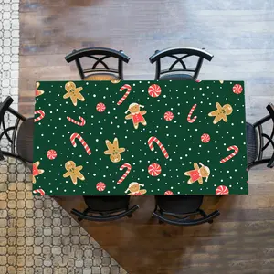 Mantel de impresión impermeable de Navidad para decoración manteles para el hogar cubierta de alfombrilla de mesa cuadrada 100% tela de poliéster