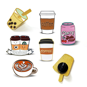 Mini mignon belle nourriture Dessert après-midi thé gâteau <span class=keywords><strong>beignet</strong></span> <span class=keywords><strong>beignet</strong></span> crème glacée gaufre boisson lait thé tasse épingles badges pour la décoration - Product Image 2