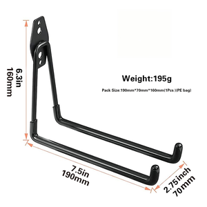 车库挂钩，4包壁挂式储物衣架，带2个延长线支架组织器，重型7.5英寸长挂钩 - Product Image 2
