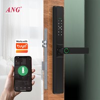 Cerradura Electrónica Inteligente para Puerta con Tarjeta ANG 3585, Cerradura de Embutir Ttlock con Huella Dactilar y Contraseña, Impermeable, para Puerta de Vidrio