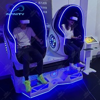 Simulateur de dinosaure immersif 9D VR en forme d'œuf, équipement d'attraction pour deux joueurs, pour parcs à thème et entreprises de divertissement familial (FEC)