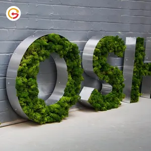 JAGUARSIGN Manufacturer Custom Moss Sign Letters Company 3D Artificial Grass Moss Logo Wall Signage