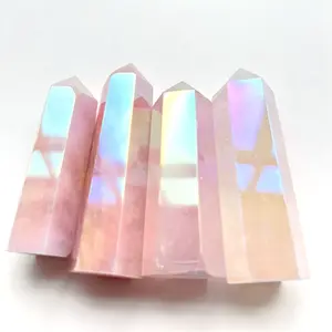 Wholesale Natural Rose Quartz Tower Crystals Healing Stones Aura Rose Quartz Crystal Points