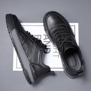 Chaussures en cuir décontractées pour hommes, style sport, plateforme confortable, à lacets, pour la marche, été, hiver, printemps, tendance, semelle en caoutchouc - Product Image 5