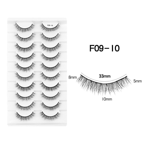 फ्फी झूठी पलकों के प्राकृतिक विस्पी 3 डी मिंक प्रभाव पलक 10-12 मिमी हल्के फ्लूफी मिनट - Product Image 6