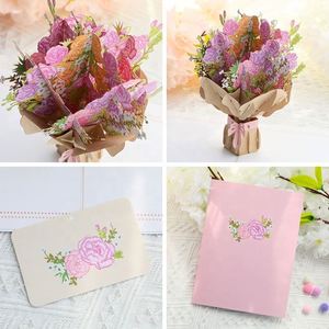 การ์ดดอกไม้ป๊อปอัพ 3 มิติ ตัดด้วยเลเซอร์ สำหรับวันวาเลนไทน์และวันแม่ - Product Image 3