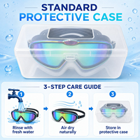 Gafas de Natación para Niños XIALE, Lentes de Espejo Antivaho, Sello de Silicona Suave, Correa Ajustable, Tapones para los Oídos, Estuche Protector, Color y Logotipo Personalizables