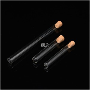 Tube à essai en verre en forme de T 15x115mm avec bouchon en liège pour usage en laboratoire - Product Image 3