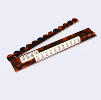 Support de Mahjong en Acrylique Motif Écaille de Tortue Haute Transparence Facile à Nettoyer Support de Tuiles à Bord Festonné Table de Jeu de Mahjong Américain