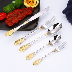 Bán buôn Retro Tòa Án Hoàng Gia Flatware Set 304 thép không gỉ Baroque muỗng nĩa dao menagere couvert - Product Image 1