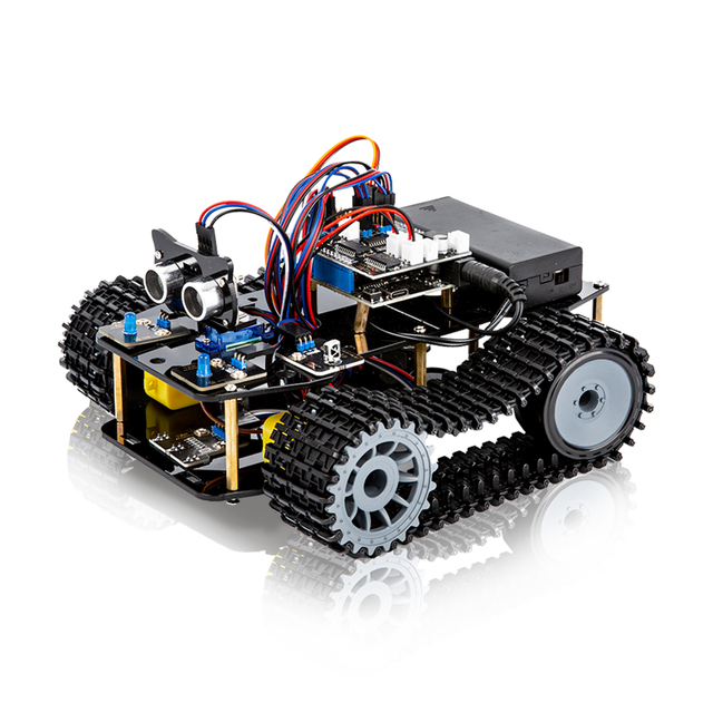 ACEBOTT Stem Education Tank Robot Car Set With Tutorial DIY Coding ESP32 WIFI APP 4WD Robotics Kits for High School for Arduino