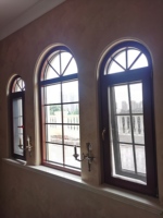 Ventanas de arco soldadas sin costura de fábrica superior Ventanas de vidrio de aluminio insonorizadas con doble acristalamiento