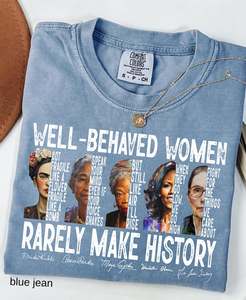 T-shirt da donna con icone femministe, manica corta, girocollo, cotone stampato, casual, per tutte le stagioni, vestibilità regolare - Product Image 1