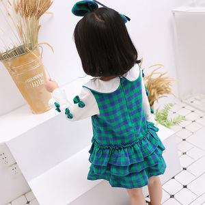 Robe à carreaux à manches longues pour filles avec nœud à volants pour fête, vêtements pour bébés et enfants en dropshipping, provenant d'un fournisseur chinois - Product Image 4