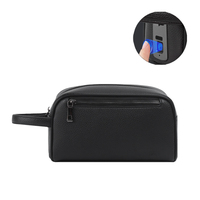 Tas Clutch Kulit Asli Pria Bisnis Anti Maling Kunci Sidik Jari Portabel Tahan Air