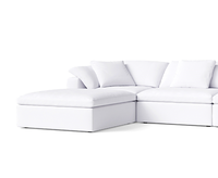 Canapé modulaire en forme de L FERLY, double chaise longue, coussin en duvet, reconfigurable, pour salon