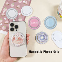 Groothandel Acryl Pin Cute Design Magnetische Telefoonhouder Grip Aangepaste Logo Dieren/Fruit/Mode Design Thermische Transferdruk
