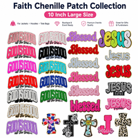 Set de Parches de Chenilla Personalizados con Frases Inspiradoras Religiosas, Letras Religiosas, Dios es Bueno, para Chaquetas, Bolsos, Regalos para Eventos, Proveedor OEM ODM