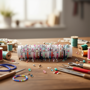 Pulseras de Cuentas con Dijes Coloridos, Juego de Pulseras Ajustables con Cordón, 2400 Piezas por Caja, Estilo Bohemia Unisex, Joyería de Regalo - Product Image 4