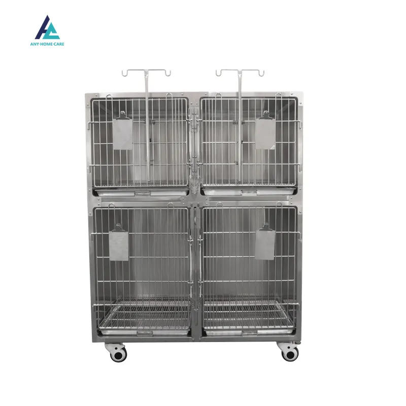 Veterinary animal hospital clinic 304 stainless steel dog kennel isolcation cage