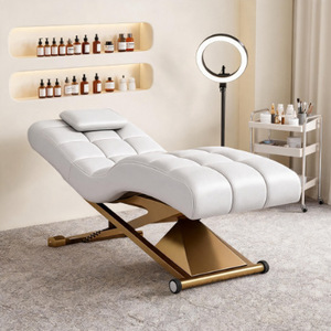 Table de soin électrique pour cils et visage, lit de massage réglable pour salon de beauté, mobilier de salon rembourré - Product Image 4