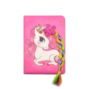 2021 New products custom cute unicorn princess notebooks for children Plush Diary Notebook