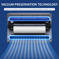 Scelleuse sous vide automatique de haute qualité à écran tactile pour usage domestique avec compartiment de rangement pour rouleaux de sacs sous vide et coupe-sacs