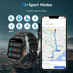 1.91 pouces Mode Montre Intelligente Android iOS Compatibilité Forte Lumière Torche 430MAH Batterie Life Call Voice Assistant GP5 Square - Product Image 6