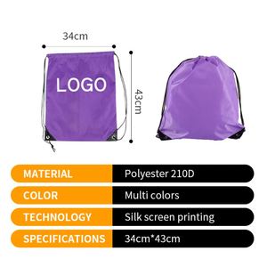 Wholesale Price Custom Logo Football Promotional Printed Oxford Cloth 100% Polyester Waterproof Drawstring Tote Bag Modern - Product Image 2