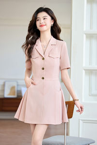 <span class=keywords><strong>Robe</strong></span> en pure laine pour printemps/été respirant lavable à <span class=keywords><strong>col</strong></span> roulé à manches courtes avec bretelles spaghetti longueur au genou Style doux - Product Image 4