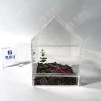 Enclos pour reptiles et tarantules en acrylique transparent personnalisé en forme de cube panoramique, avec couvercle coulissant magnétique, couleur et taille personnalisées