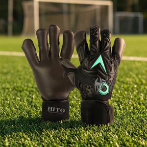 Premium Quality Custom Design Neoprene soccoer Goalkeeper <b>Gloves</b> 4mm German Latex Elastic Strap Rubber Inject Hybrid Cut - Product Image 3
