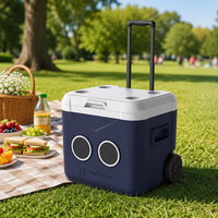 Glacière portable moderne pour camping en plein air avec haut-parleur, grande capacité, en PP, pour canettes de bière